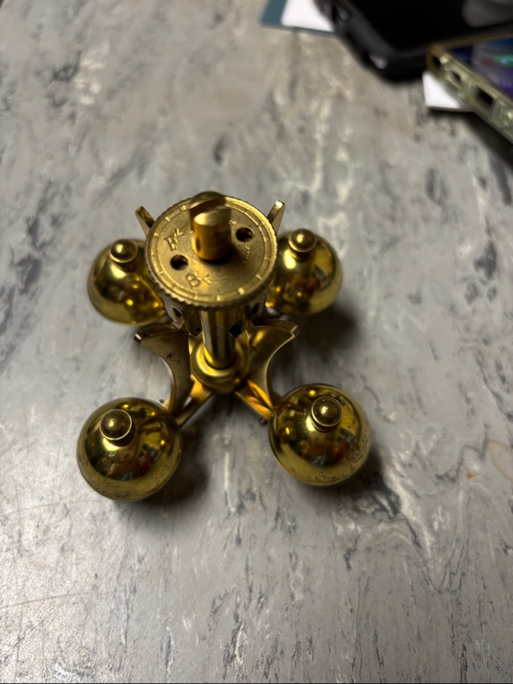 Vintage Brass Four-Ball pendulum for a German 400 day clock